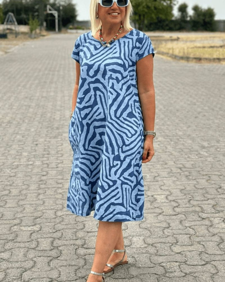 Elia | Sommerkleid mit Rundhalsausschnitt und schönem Print