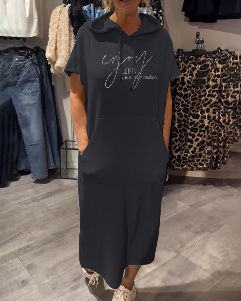 Anika™ | Lässiges Kleid mit Schnürverschluss und Kapuze