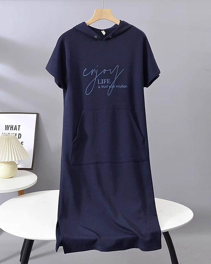 Anika™ | Lässiges Kleid mit Schnürverschluss und Kapuze