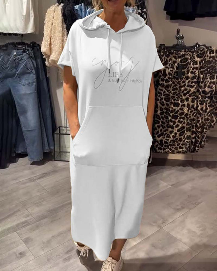 Anika™ | Lässiges Kleid mit Schnürverschluss und Kapuze