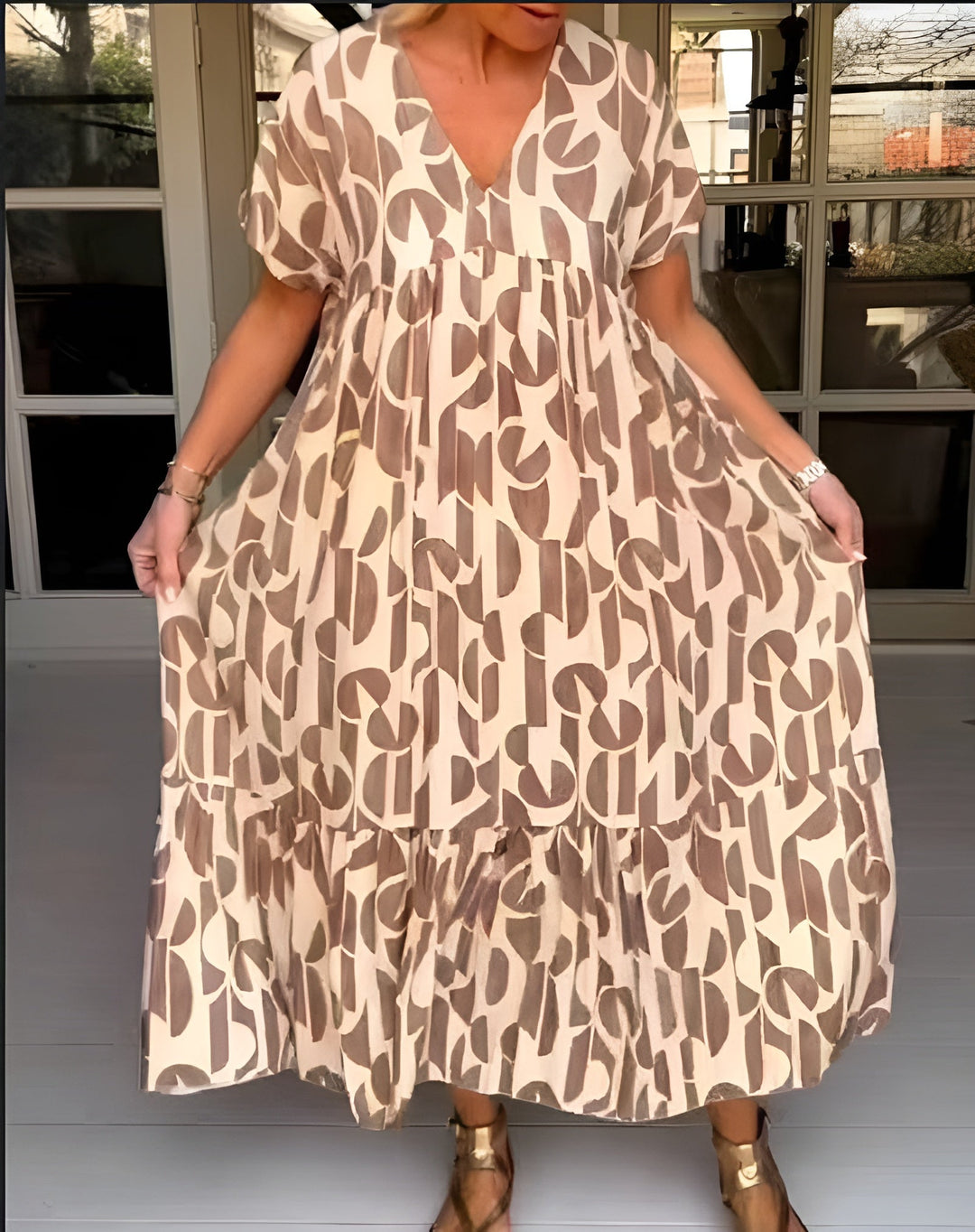 Colette | Flüssiges Kleid mit V-Ausschnitt