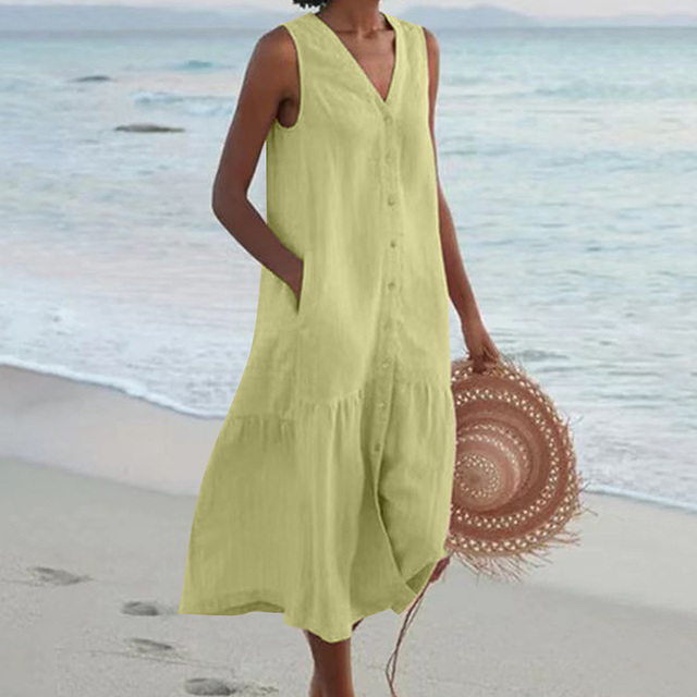 Lyra | Luftiges Sommerkleid mit Elegantem V-Ausschnitt