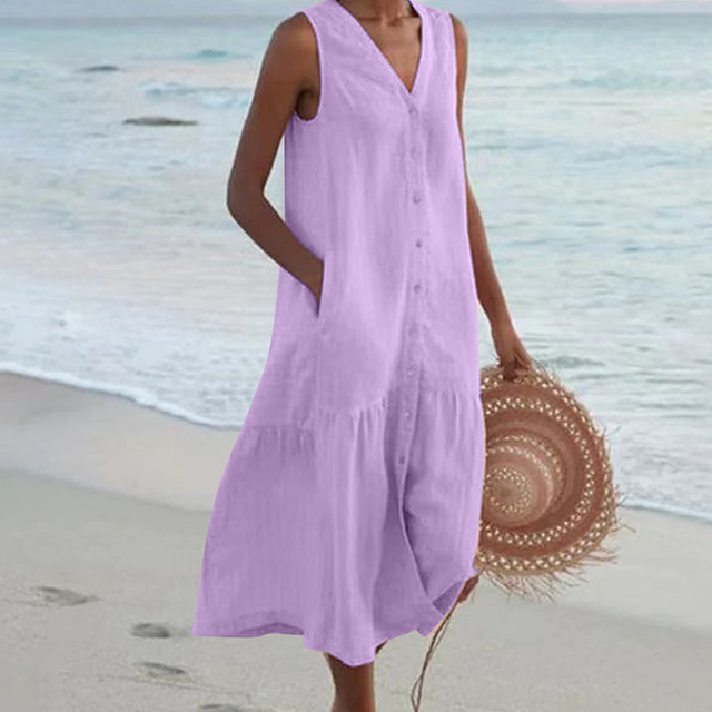 Lyra | Luftiges Sommerkleid mit Elegantem V-Ausschnitt