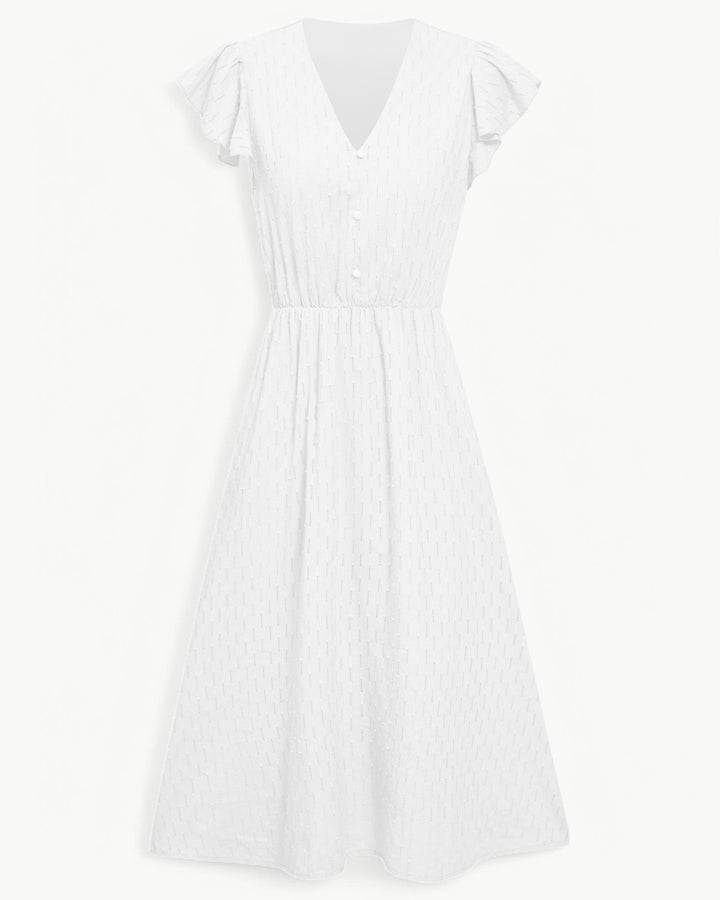 Noa-Liv | Elegantes Midikleid mit Ruchärmeln
