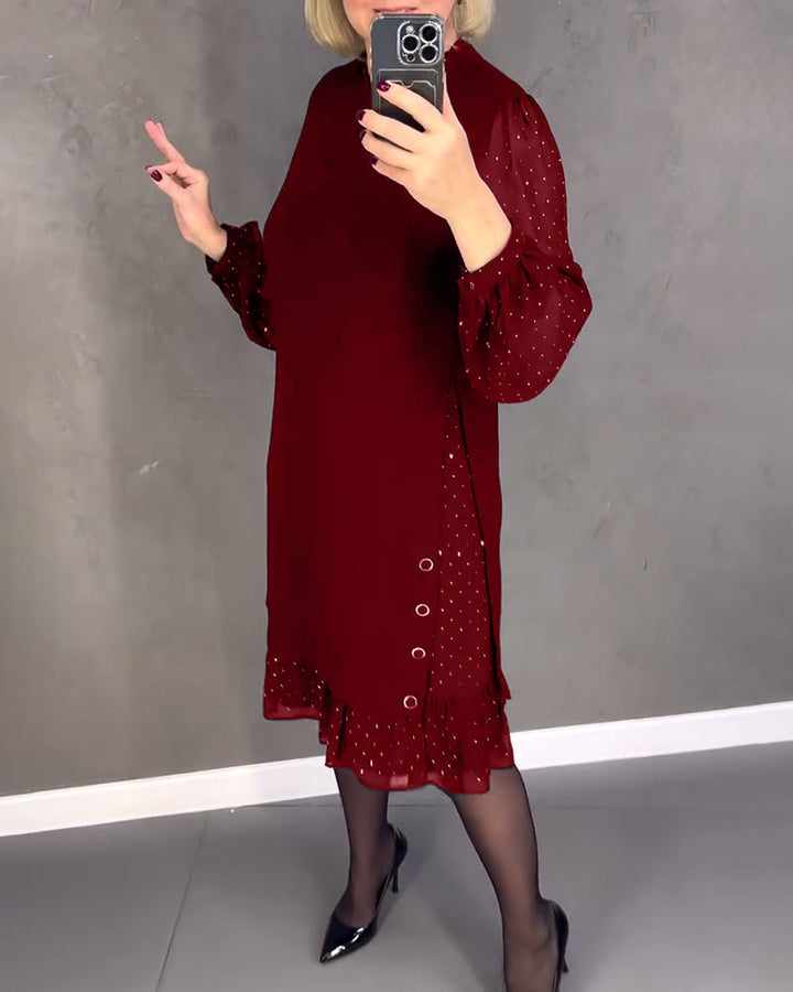 ELIANA | Elegantes Kleid mit transparenten Ärmeln und schmeichelhaftem Schnitt für Herbstveranstaltungen