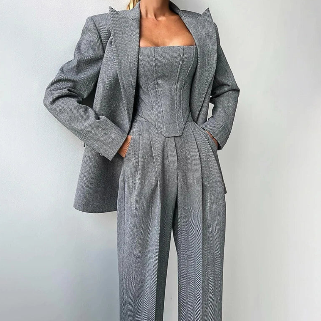 Agata | Dreiteiliges Set mit Doppeljacke