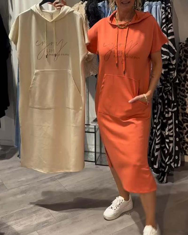 Anika™ | Lässiges Kleid mit Schnürverschluss und Kapuze