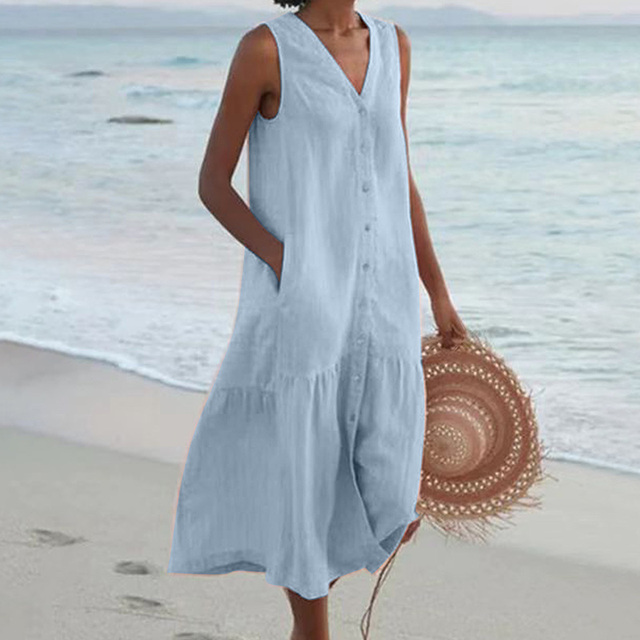 Lyra | Luftiges Sommerkleid mit Elegantem V-Ausschnitt