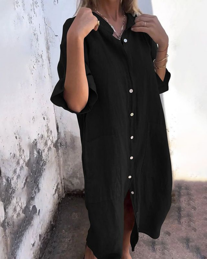 Melanie™ | Lässiges, knöchellanges Hemdkleid im Ibiza-Stil