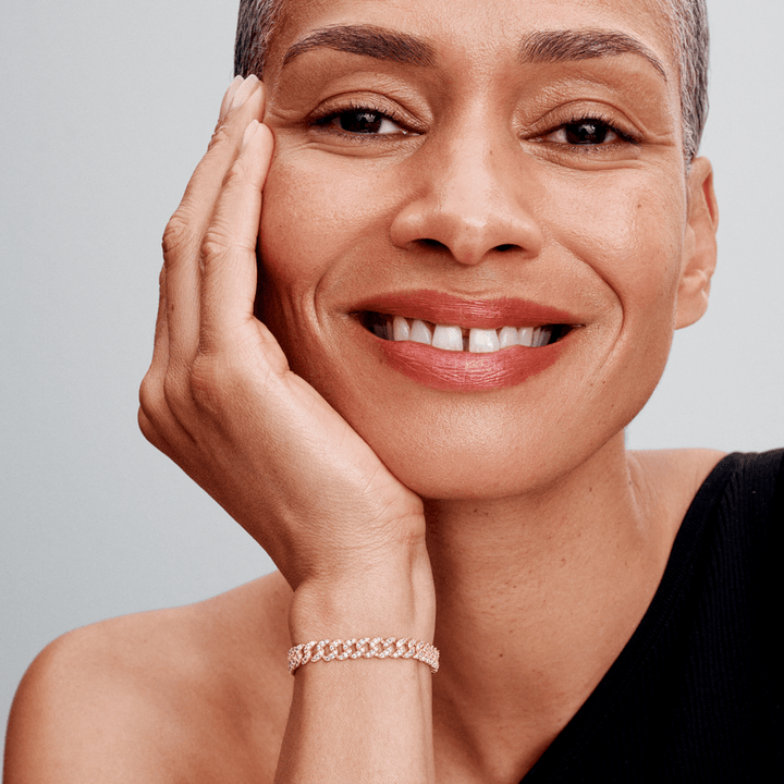 Kubankettenarmband aus Moissanit