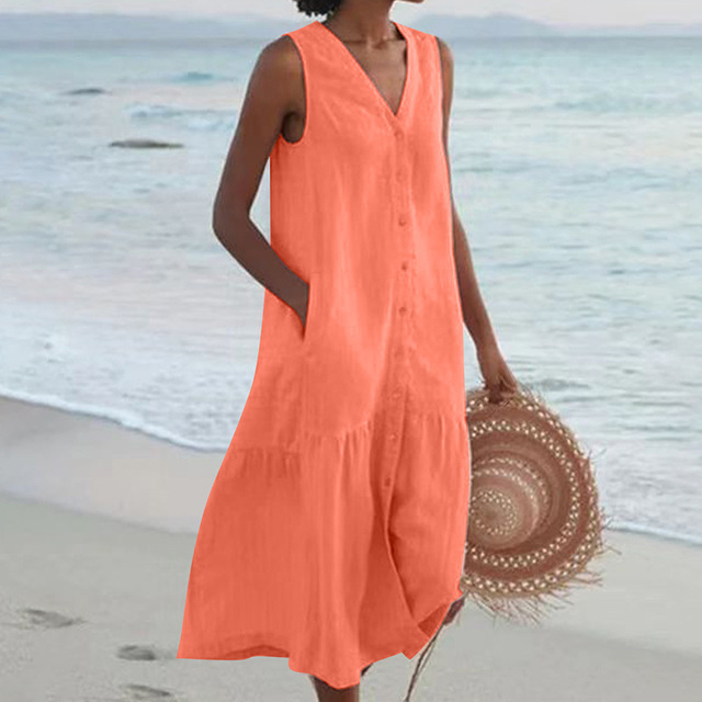 Lyra | Luftiges Sommerkleid mit Elegantem V-Ausschnitt