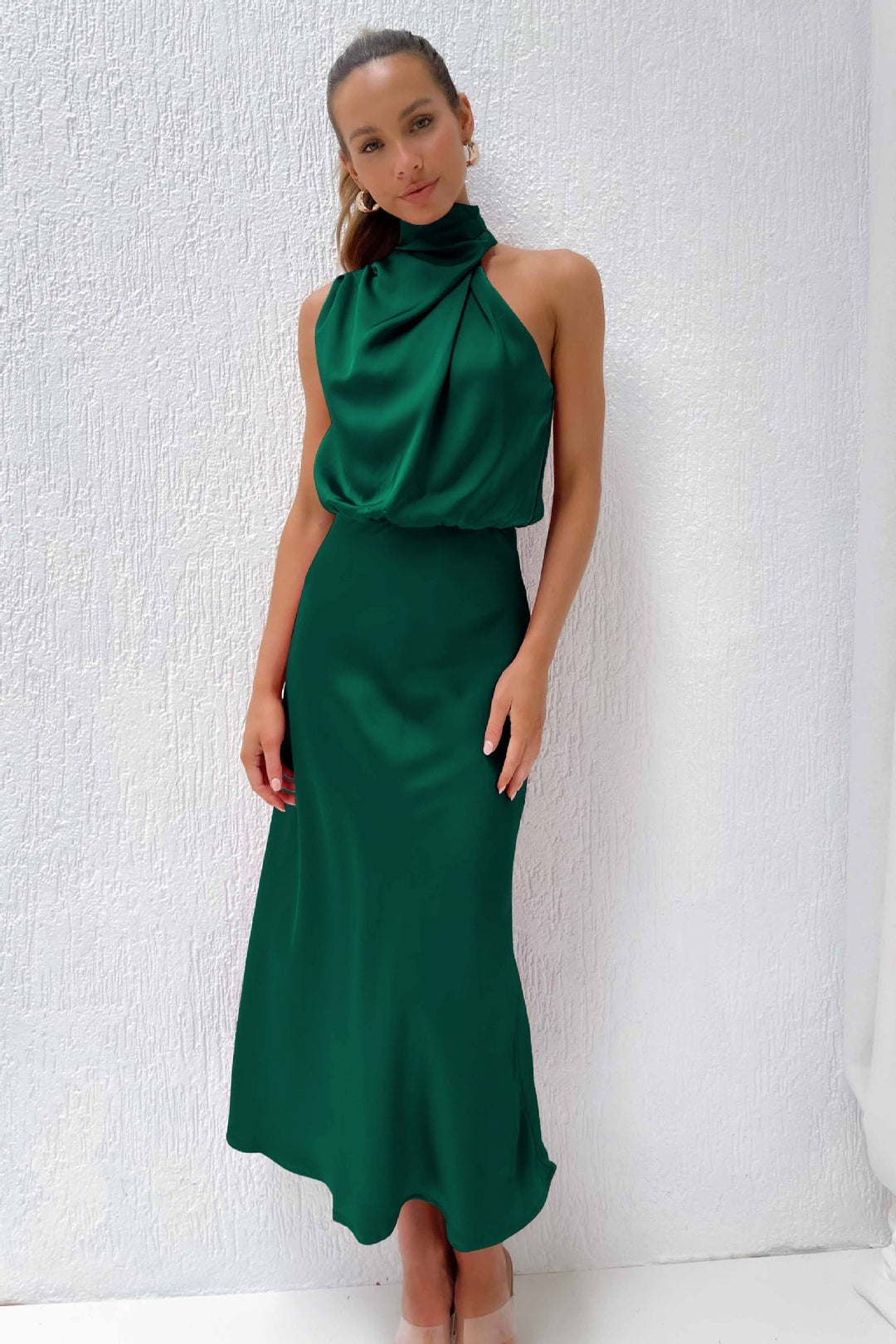 Lydia | Langes Kleid mit Halterneck