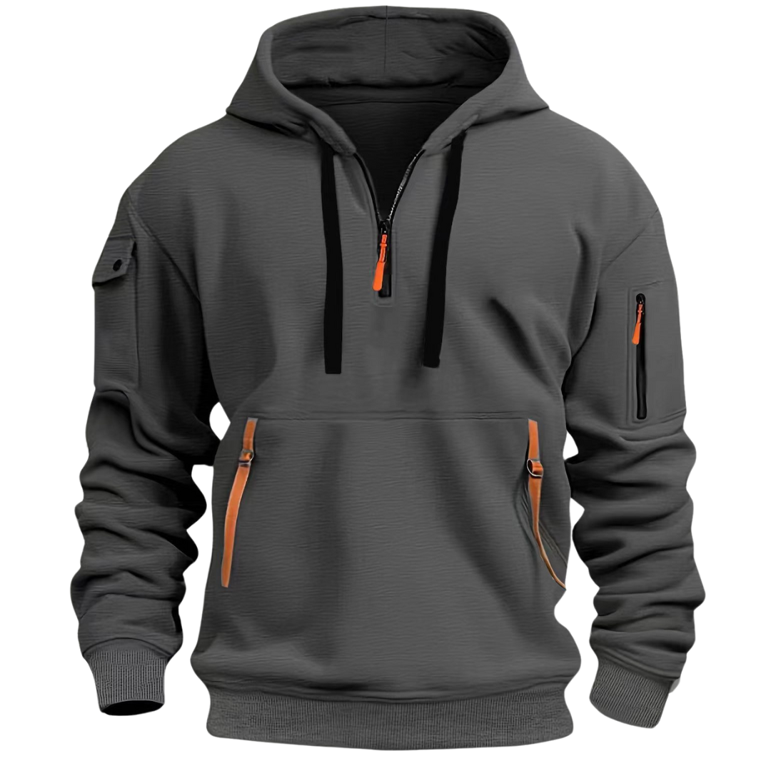Ludomir - Langärmeliger Kapuzenpullover mit mehreren Taschen