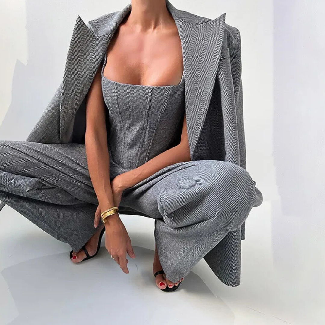 Agata | Dreiteiliges Set mit Doppeljacke