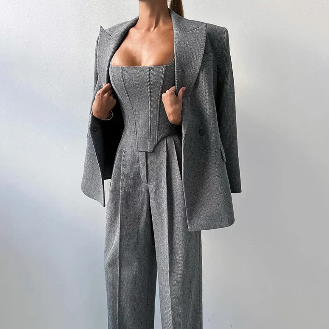 Agata | Dreiteiliges Set mit Doppeljacke