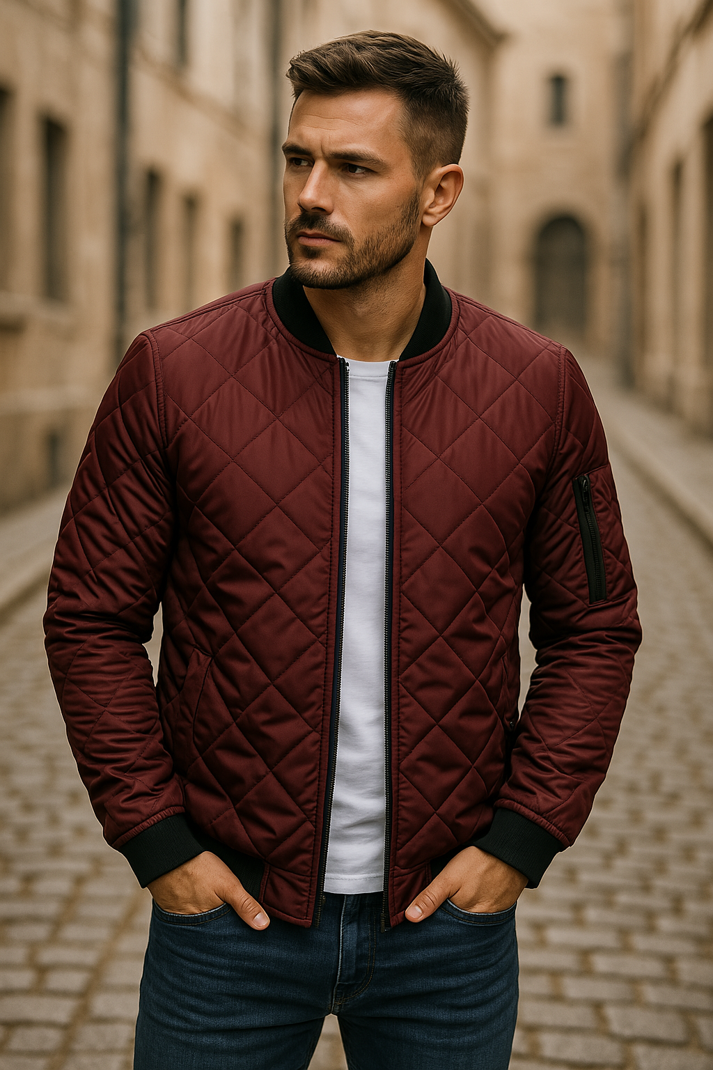 Han - Baumwolljacke mit Rhombus-Muster