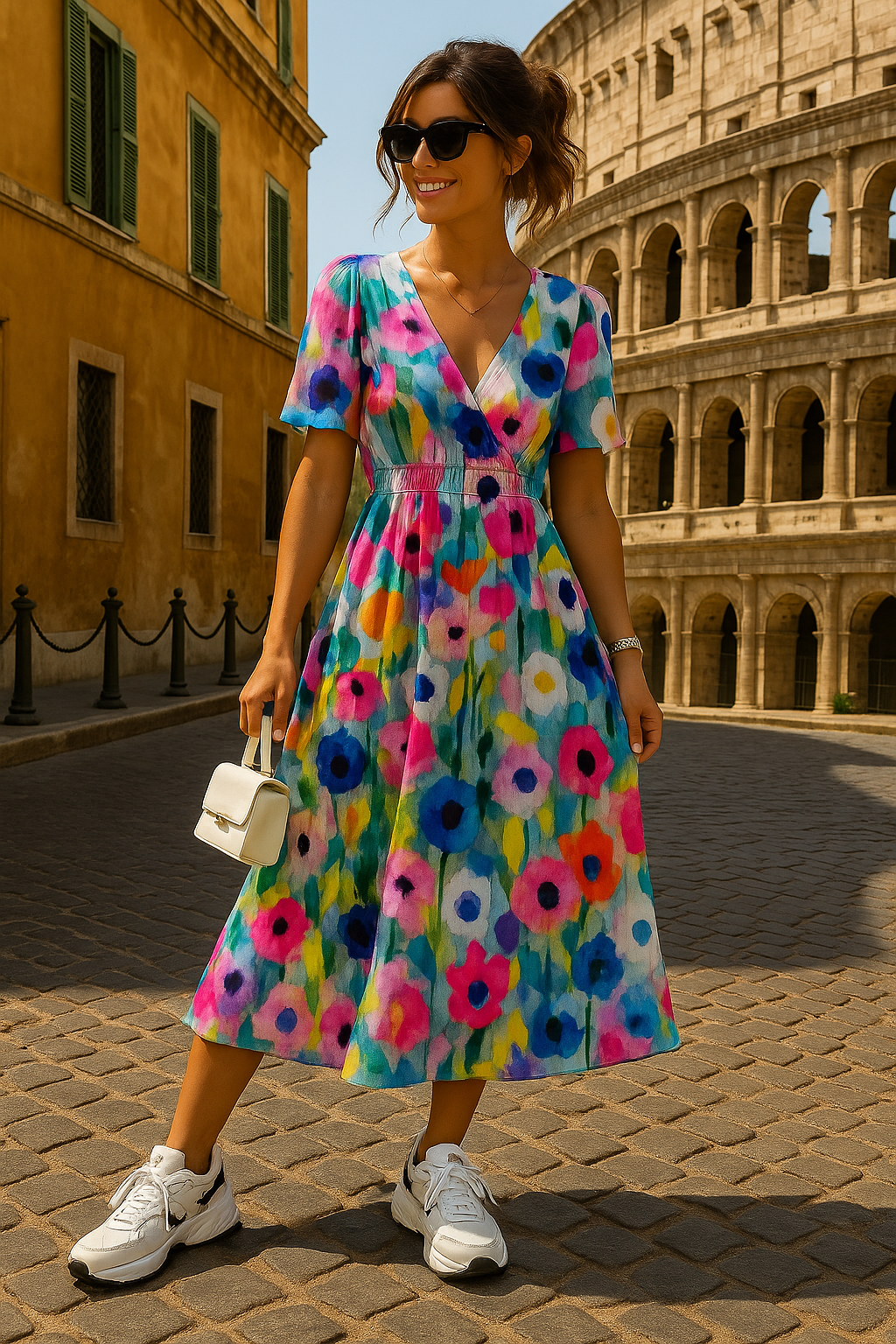 Anneloes | Elegantes V-Ausschnitt Kleid mit Figurschmeichelnder Passform
