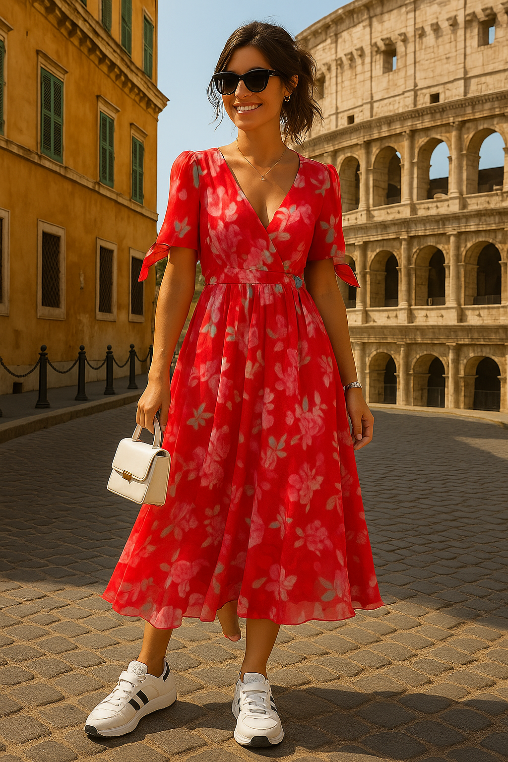 Anneloes | Elegantes V-Ausschnitt Kleid mit Figurschmeichelnder Passform