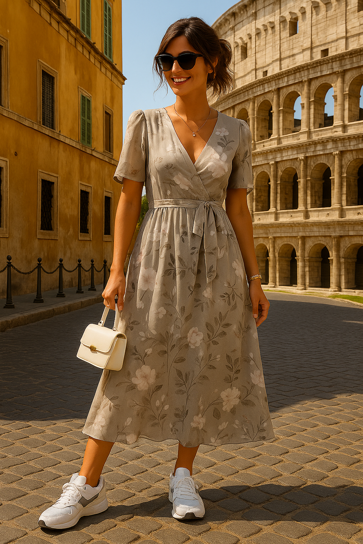 Anneloes | Elegantes V-Ausschnitt Kleid mit Figurschmeichelnder Passform