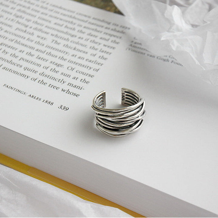 925er Sterling Silber Verstellbarer Schicht-Ring