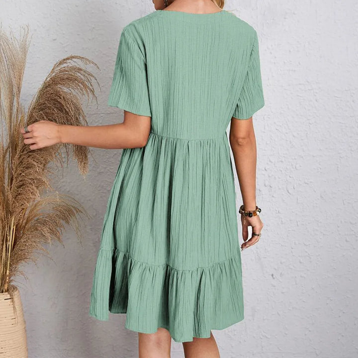 Hadley - Boho-Chic Rüschensaum Minikleid