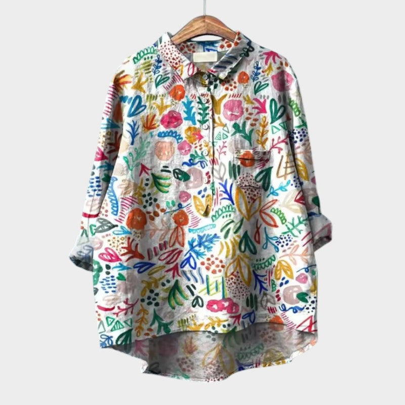 SOFIA | Oversized Blumenbluse mit täglichem Komfort und strahlendem Stil für jeden Anlass