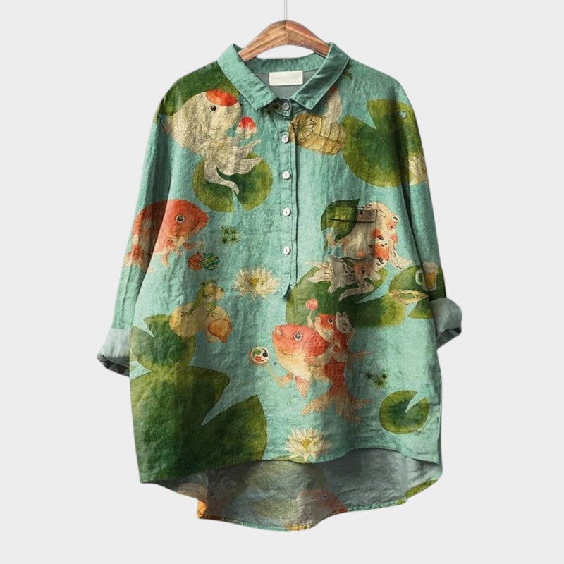 VIOLETTA | Oversized Blumenbluse mit absolutem Komfort für sonnige Tage