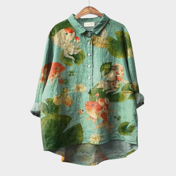 VIOLETTA | Oversized Blumenbluse mit absolutem Komfort für sonnige Tage