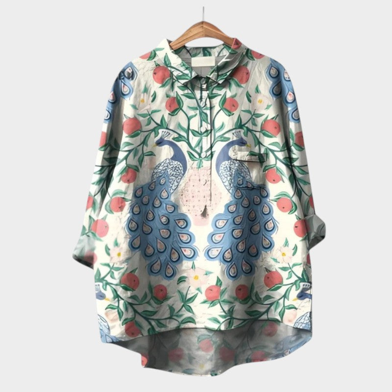 VIOLETTA | Oversized Blumenbluse mit absolutem Komfort für sonnige Tage