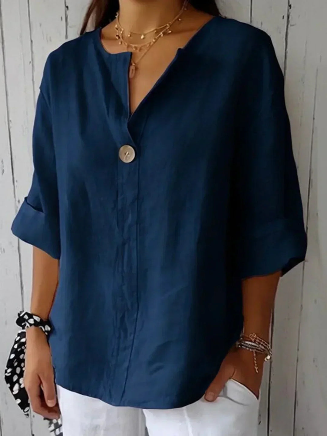 Jessa™ | Lässige V-Ausschnitt Bluse