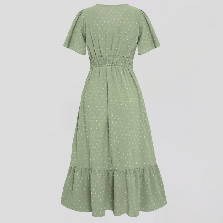 ARIA  | Mittellanges Kleid mit V-Ausschnitt