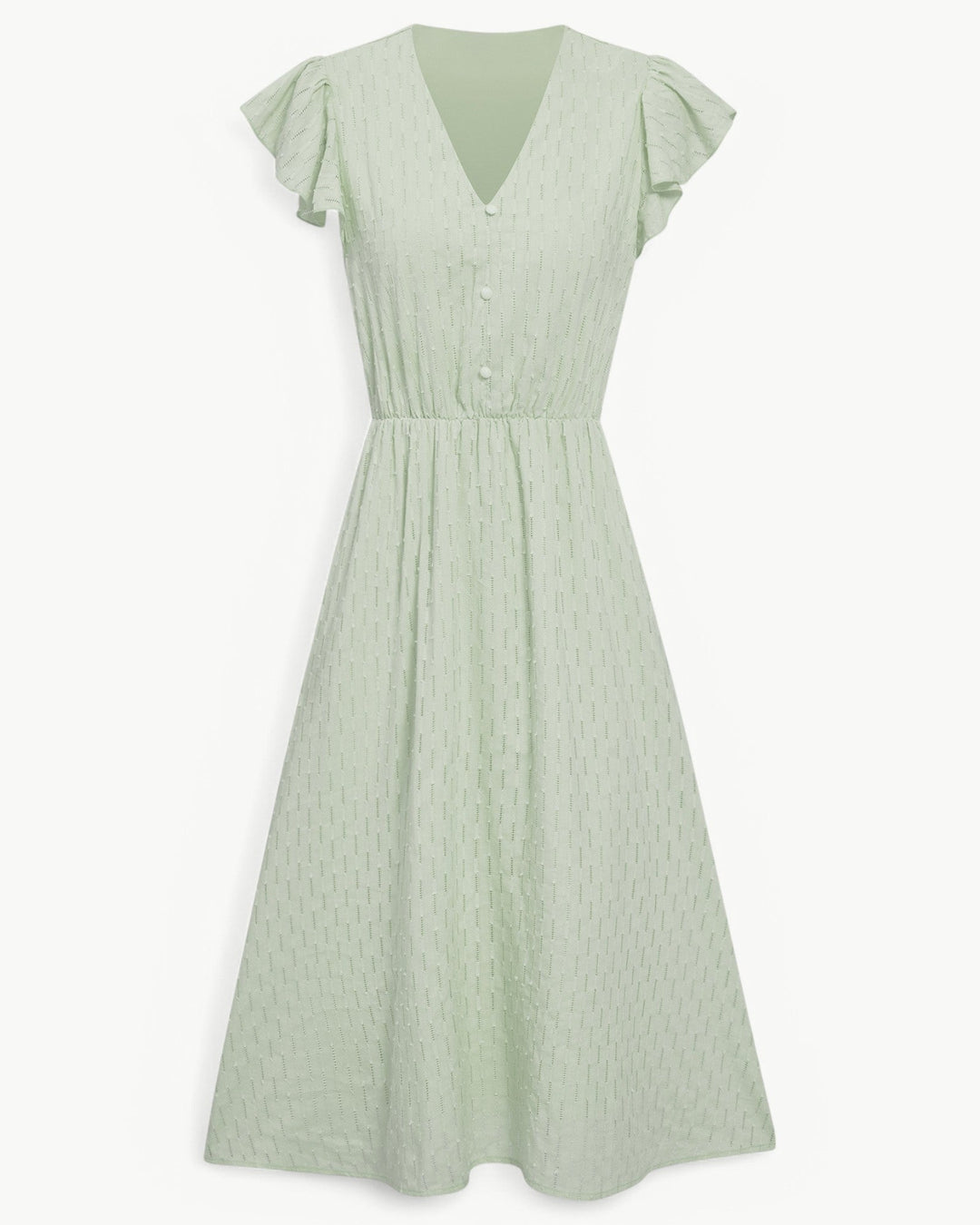 Noa-Liv | Elegantes Midikleid mit Ruchärmeln