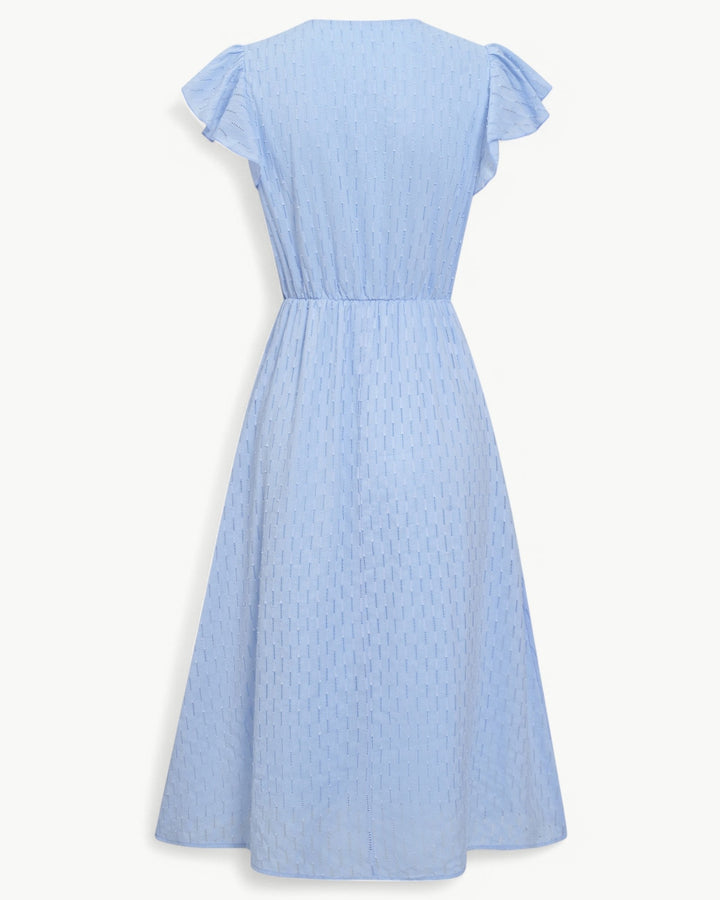 Noa-Liv | Elegantes Midikleid mit Ruchärmeln