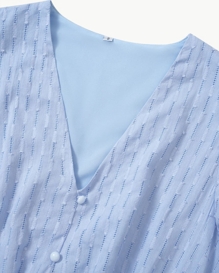 Noa-Liv | Elegantes Midikleid mit Ruchärmeln