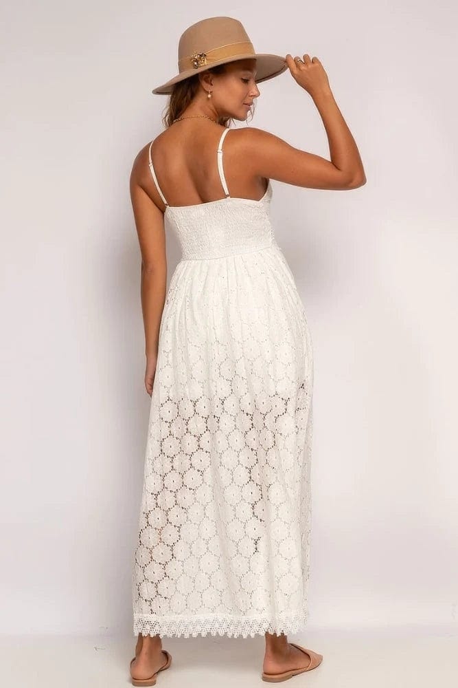 Nina™ Elegant Weißes Ibiza Kleid