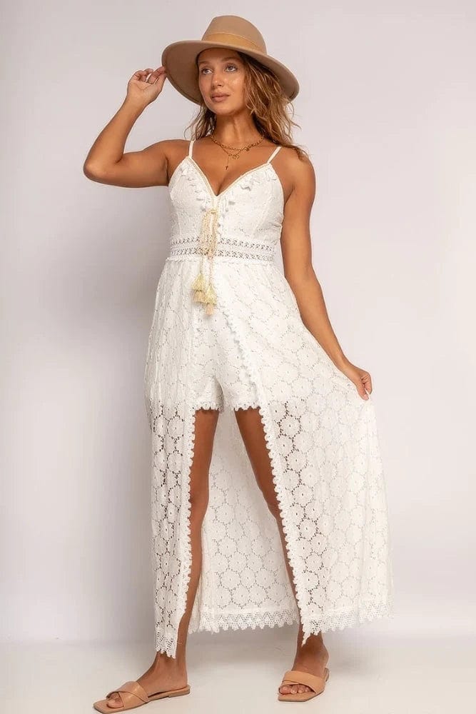 Nina™ Elegant Weißes Ibiza Kleid