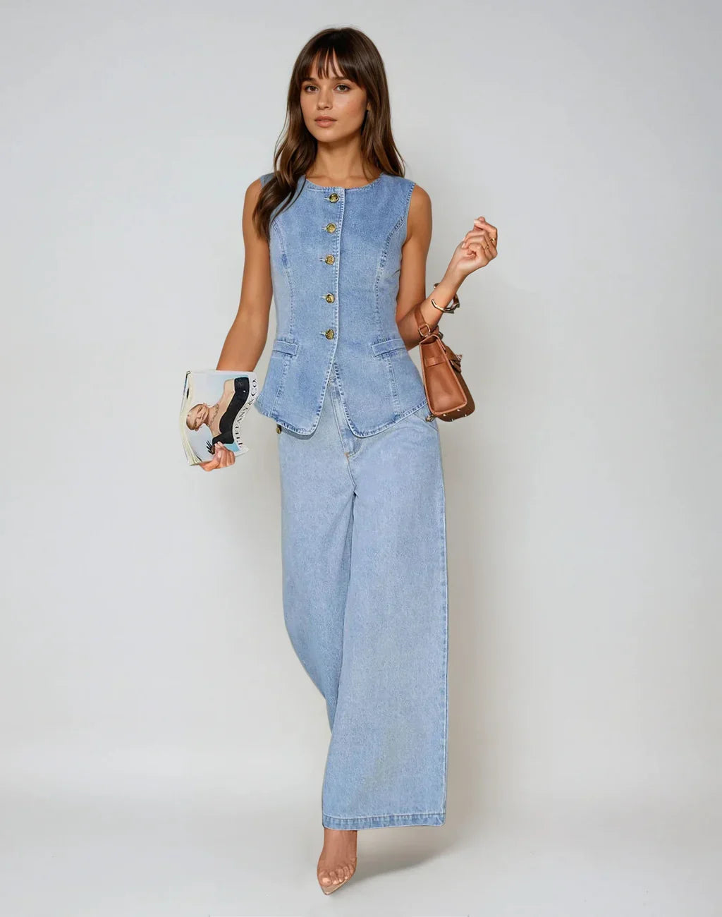 CORINNE  | Komplett in Denim mit raffinierten Details