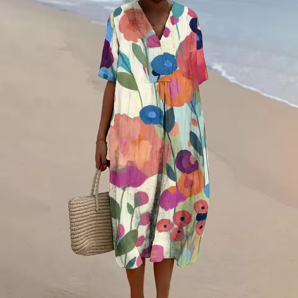 Helene | Sommerkleid mit Bohème-Flair und V-Ausschnitt