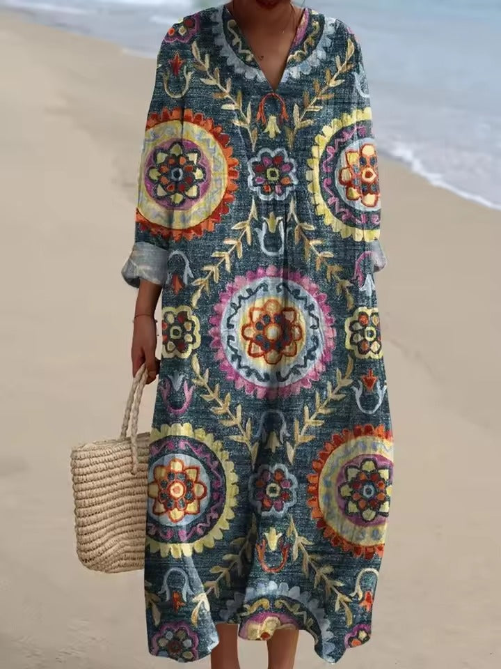 Ingrid | Sommerkleid mit V-Ausschnitt und Bindetail