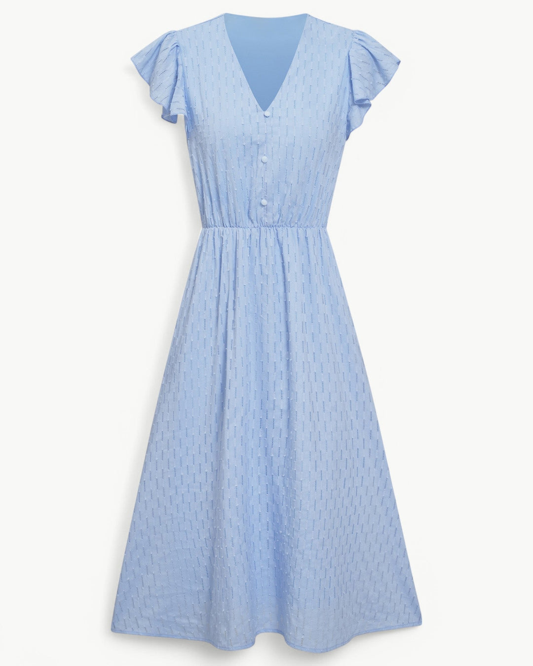 Noa-Liv | Elegantes Midikleid mit Ruchärmeln