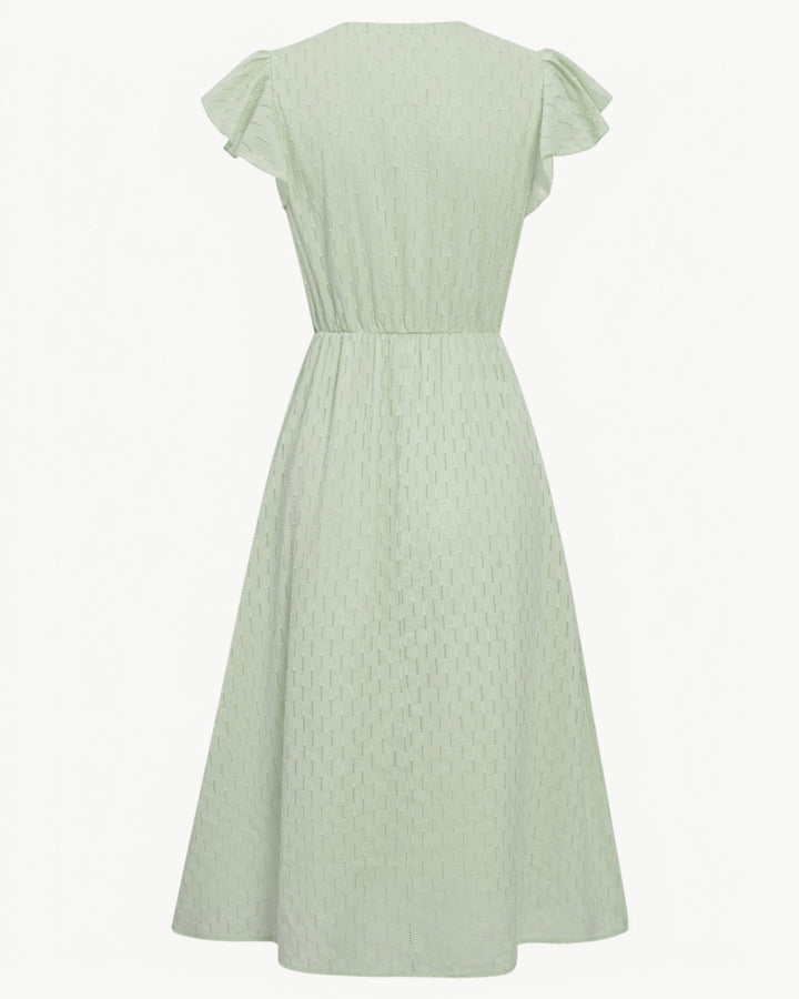 Noa-Liv | Elegantes Midikleid mit Ruchärmeln