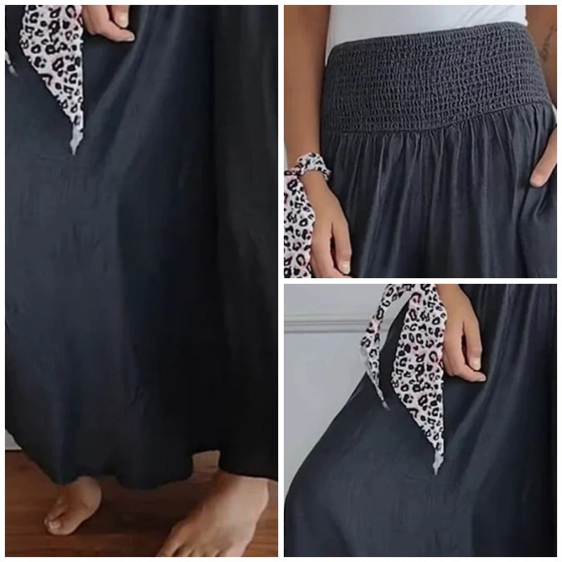 Lilie | Damenjeans mit weitem Bein und hoher Taille und Taschen