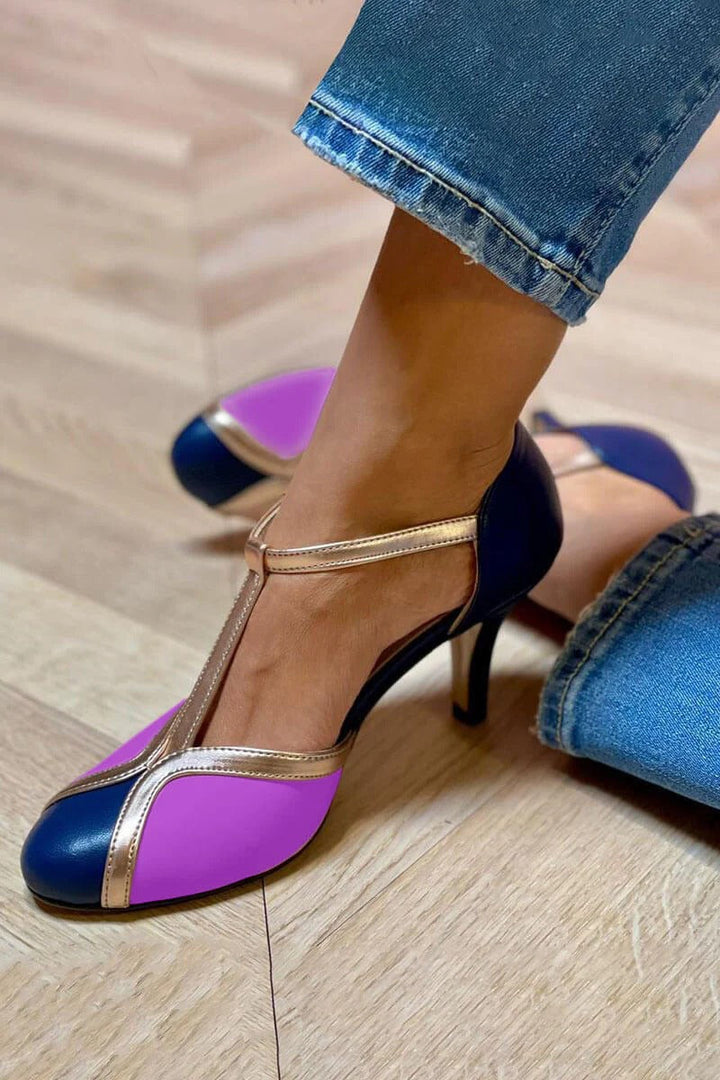 Alessia  | Bunte High Heels mit T-Strap