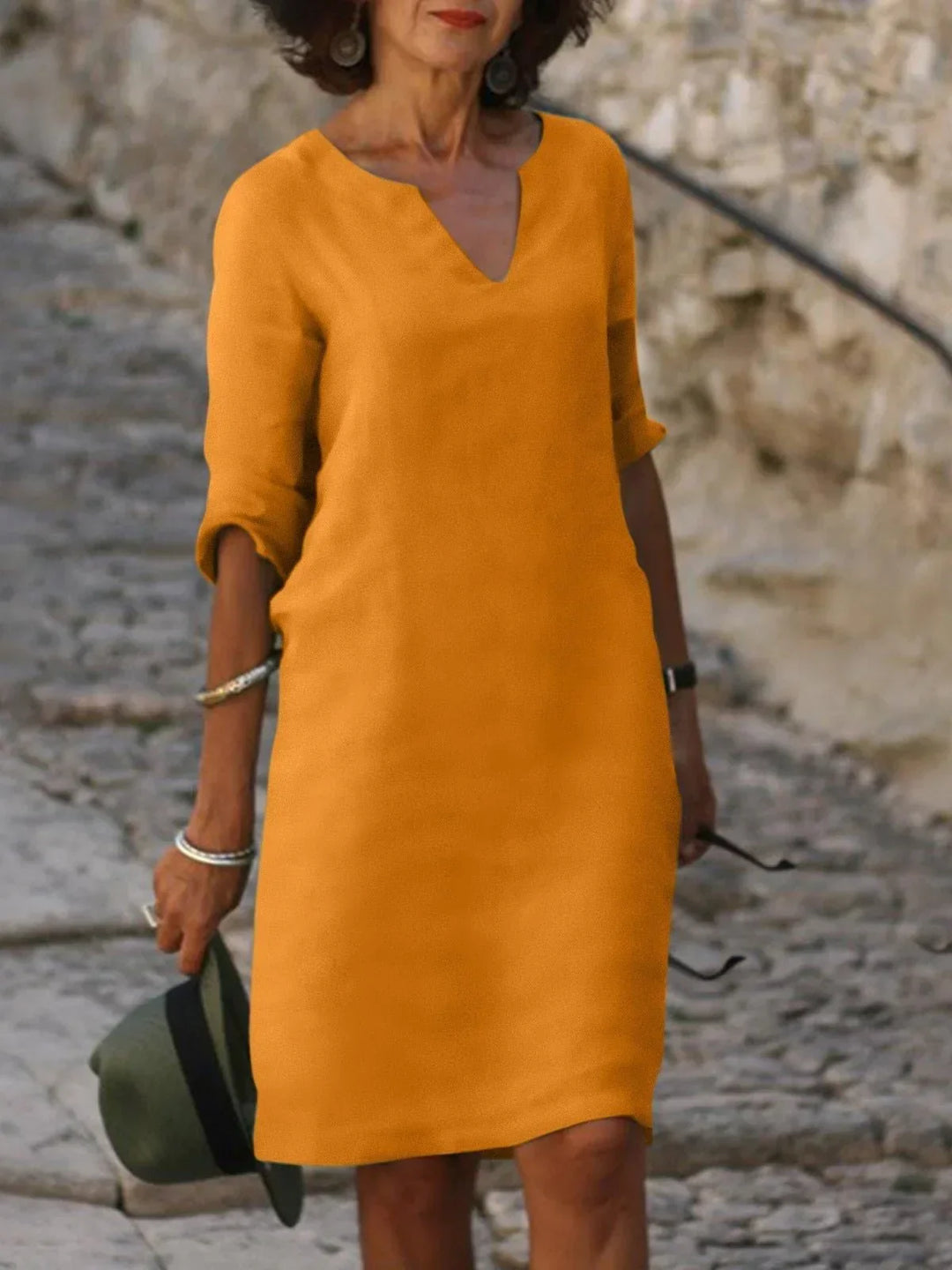 Saoirse™ - V-Ausschnitt Kleid, das den Bauch kaschiert