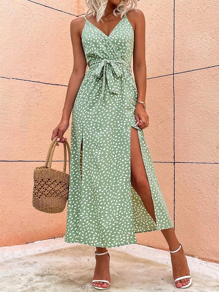 Alexia™ - Boho Kleid mit V-Ausschnitt und Punkten