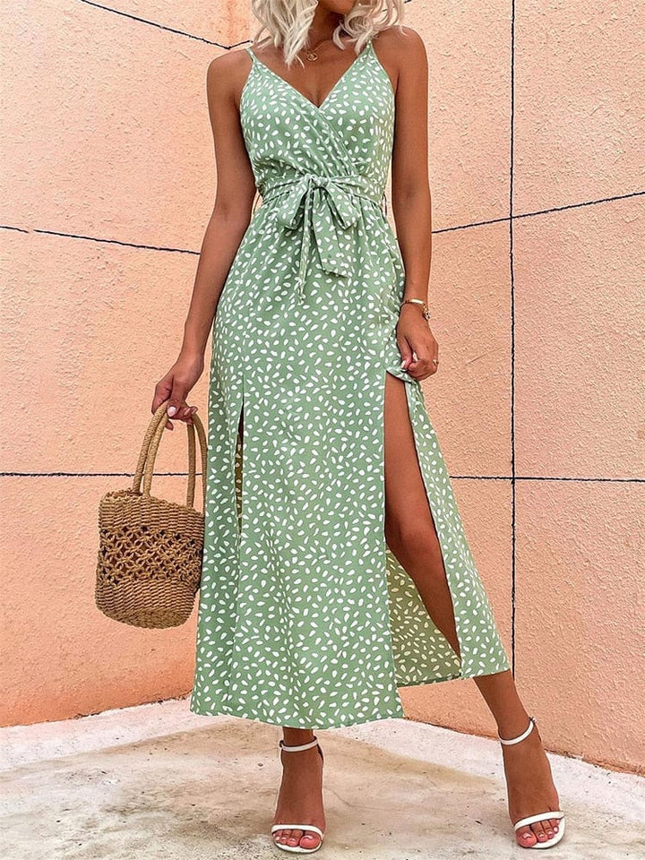 Alexia™ - Boho Kleid mit V-Ausschnitt und Punkten