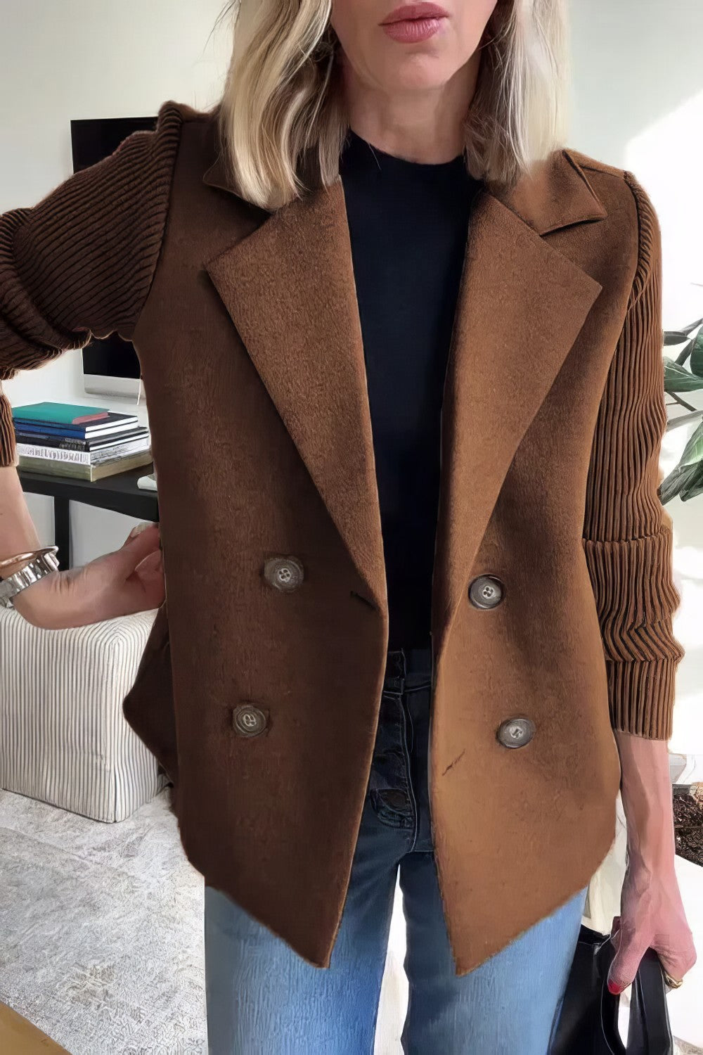 CLAIRE | Patchwork Cardigan in Jeans